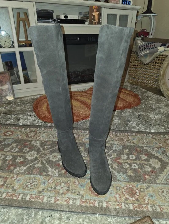 STUART WEITZMAN 5050 'City' Over the Knee Boots Gray Size 7B NICE!!
