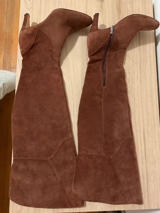Vince Camuto Chestnut Brown Over-the-Knee Suede Boots