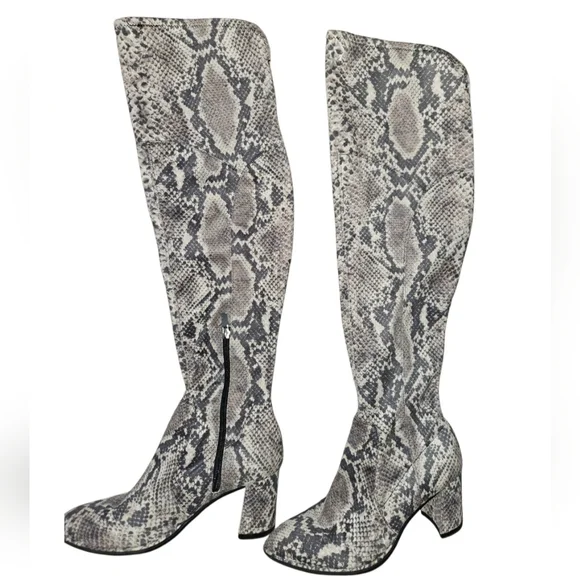 Marc Fisher Snakeskin Pattern Over-the- Knee Boots Size 7.5