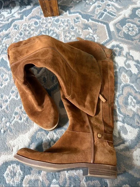 Franco Sarto Chestnut Suede Over-the-Knee Riding Boots