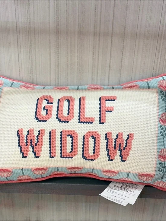Needlepoint Coral and Light Blue 