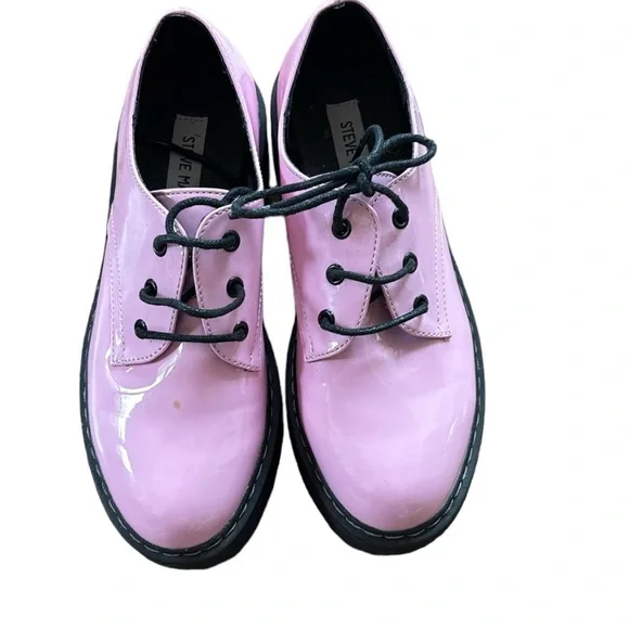 Pink Patented Leather Platform Oxfords
