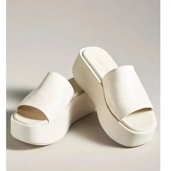 New Anthropologie Platform Slide Sandals Size 9/9.5