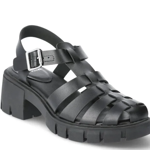 NWT Size 10 (M) Madden NYC Women's Fisherman Block Heel Sandals – Black