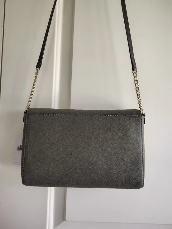 NWT Kate Spade Tilden Place Alek Leather Charcoal Grey Crossbody
