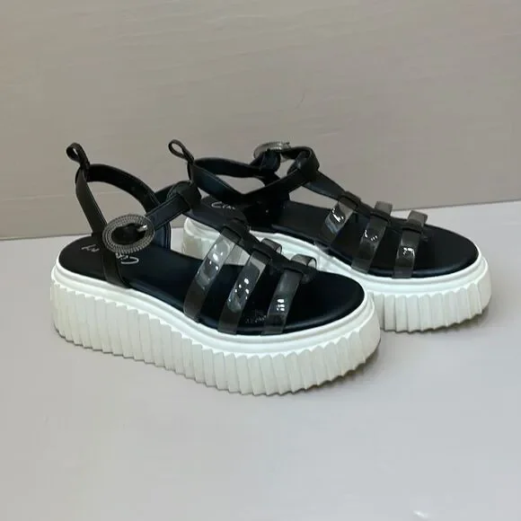CIRCUS NY BY SAM EDELMAN PLATFORM SANDALS IN BLACK‎