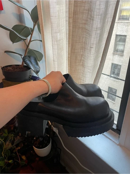 Rick Owens Bogun Platform Mule - Leather Slip Ons