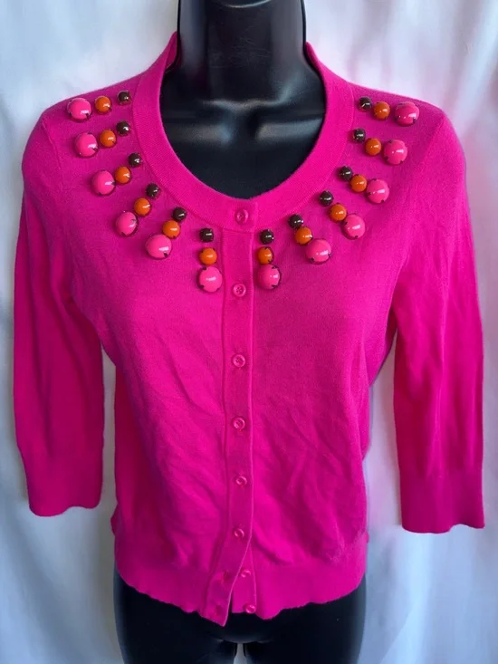 KATE SPADE RIO EMBELLISH CARDIGAN, sz S, 19” PTP, 19” L
