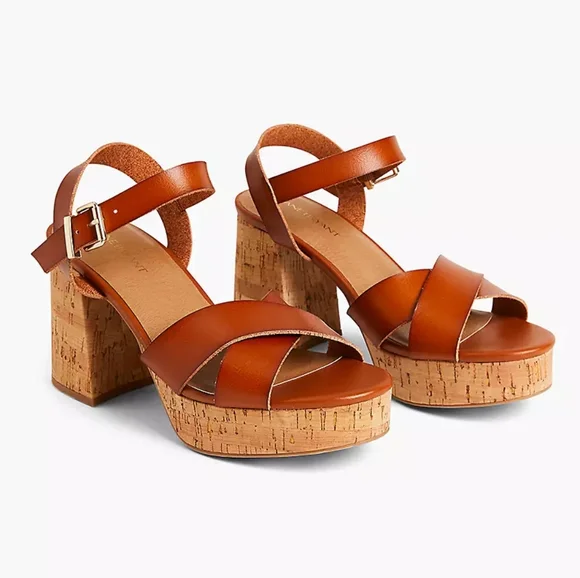 Lane Bryant Cognac Strappy Platform Sandal