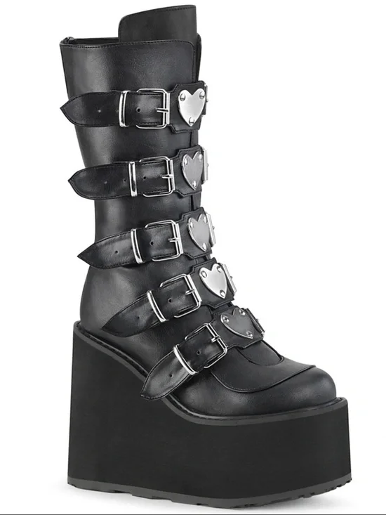 Dolls kill platform buckle festival boots