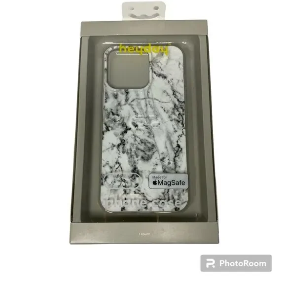 Heyday iPhone 13 Pro with MagSafe NIB Black‎ White Marble Bumper Phone Case