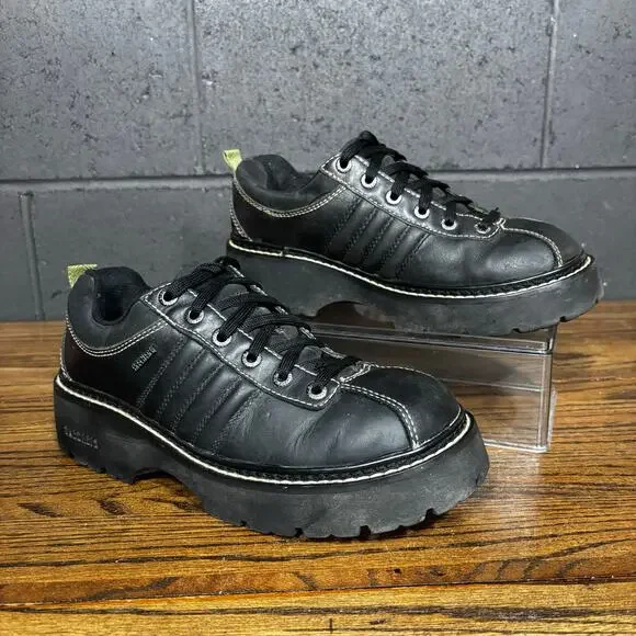 Vintage Y2K Skechers Black Leather Platform Chunky Lug Oxford Shoes Women’s 10