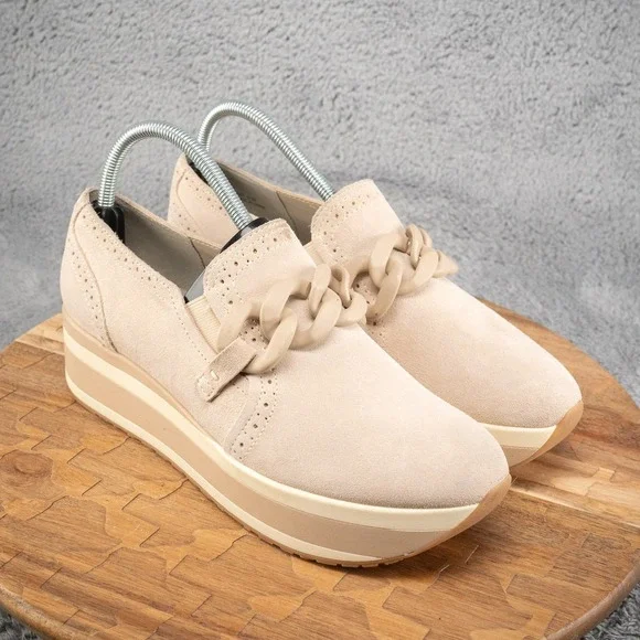 Dolce Vita Women's Jhenee Slip‎ On Platform Sneakers Dune Suede Size 9.5 M