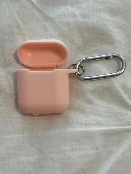 Apple AirPod 1st & 2nd Generation Pastel Pink Silicone Case with Keyring