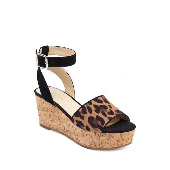 Marc Fisher Rillia Leopard Cheetah Platform Heels‎ Sandals