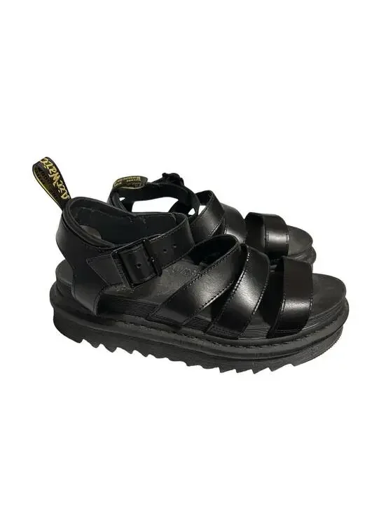 Dr‎ Martens Blaire Black Leather Platform Sandals Women’s US 9 EU 41 UK 7