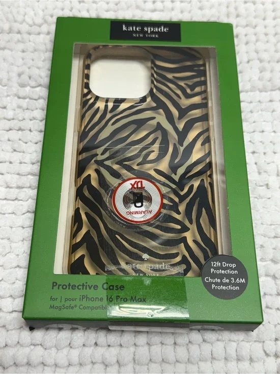 Kate Spade Tiger Zebra Animal Print iPhone 16 Pro Max Case MagSafe NIB