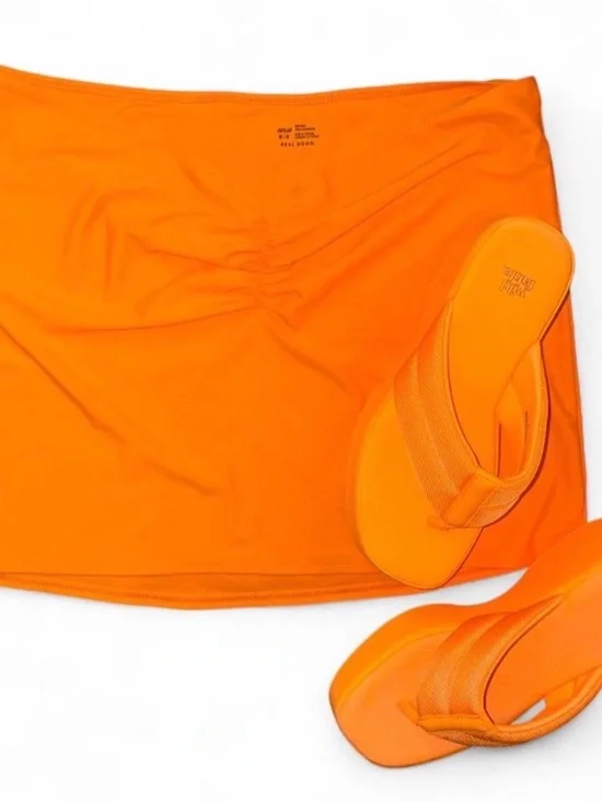 Orange Aerie Bikini Top (Sz Med) + Wild Fable Platform Flip Flop Bundle (Sz 7)