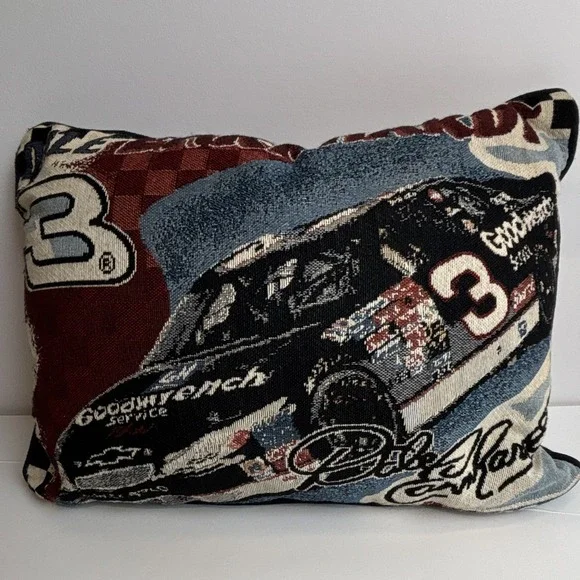 Vintage Dale Earnhardt NASCAR Racing collectible tapestry  Throw Pillow 16x12