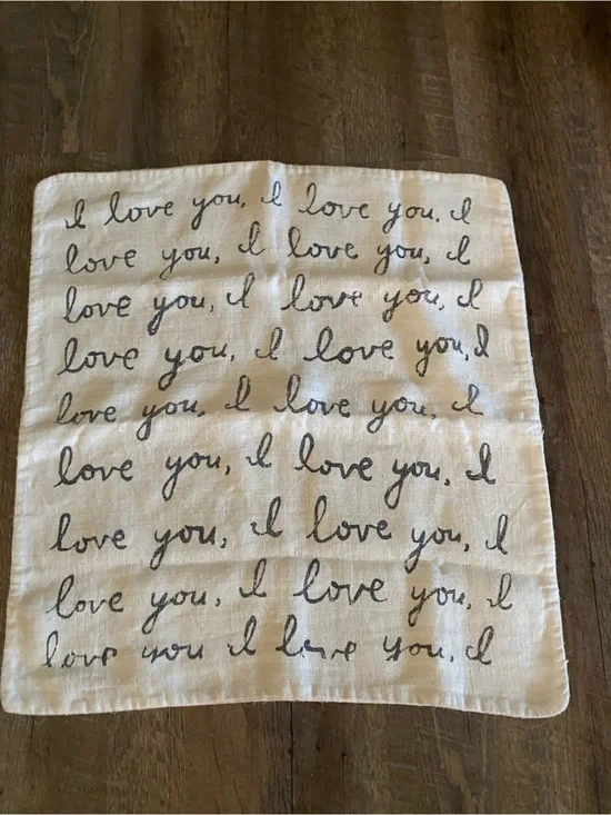 Sugarboo & Co. White Linen Pillow Case - “I love you”