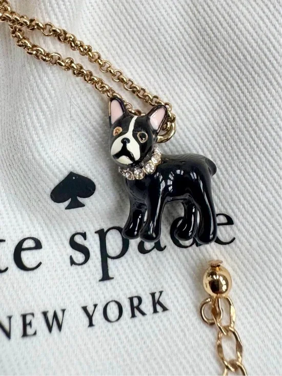 Kate Spade New York Ma Chérie Antoine French Bulldog mini pendant necklace