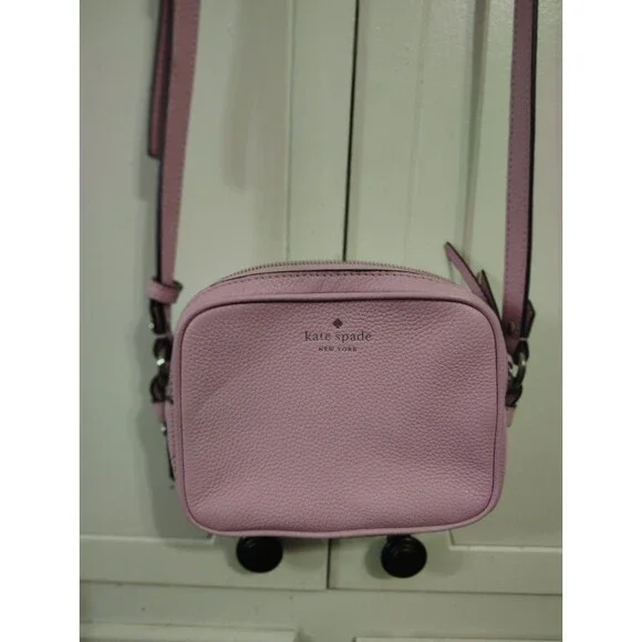 Kate Spade Crossbody Bag Womens Small Lavender Leather Zip Shoulder Purse