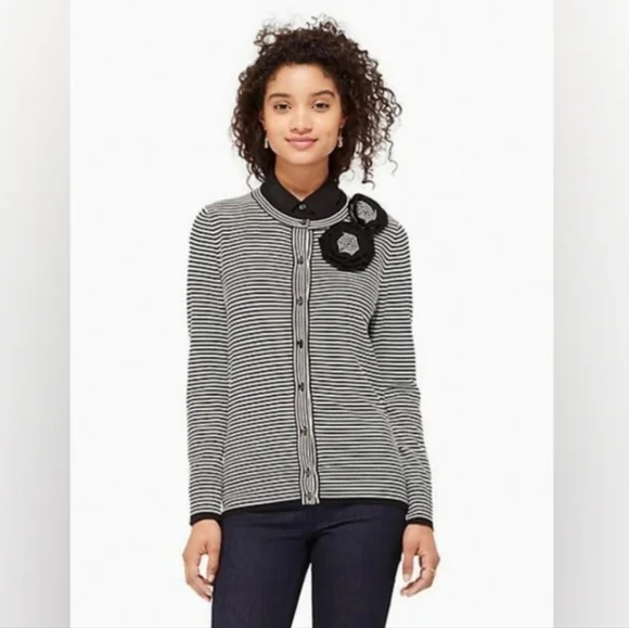 kate‎ Spade Rosette Stripe Cardigan Jazz Things Up
