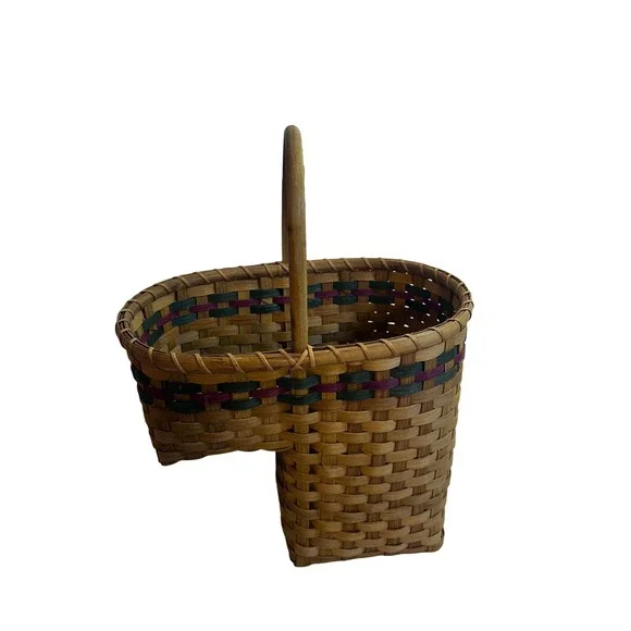 Unbranded Stair Basket 15x14x9 Brown Woven Wicker Step Storage Decor
