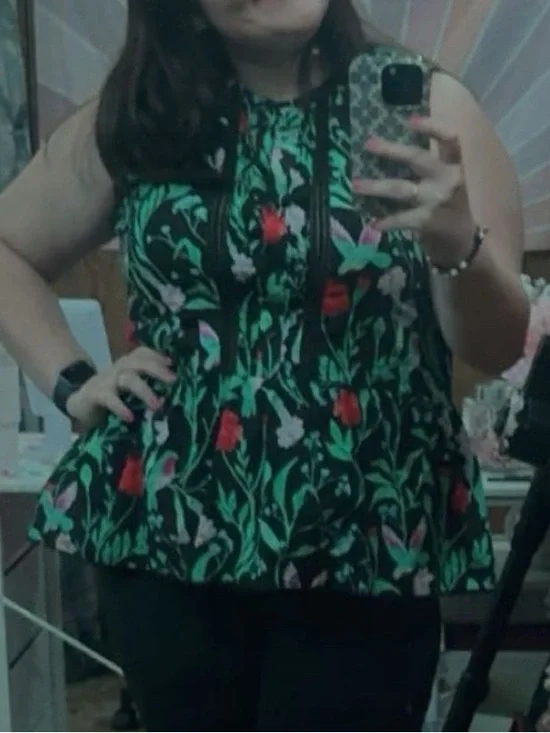 kate spade Black Floral Peplum Camisole