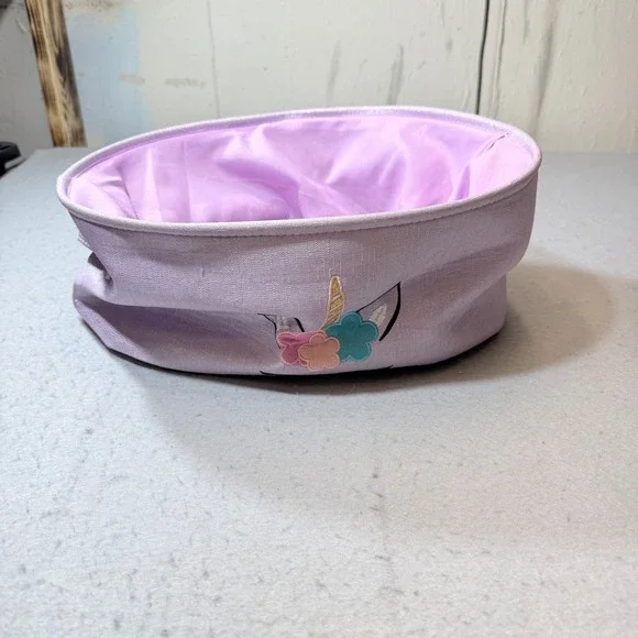 Unicorn‎ Nursery Storage Basket – Lavender Purple Toy Bin Kids Room Décor