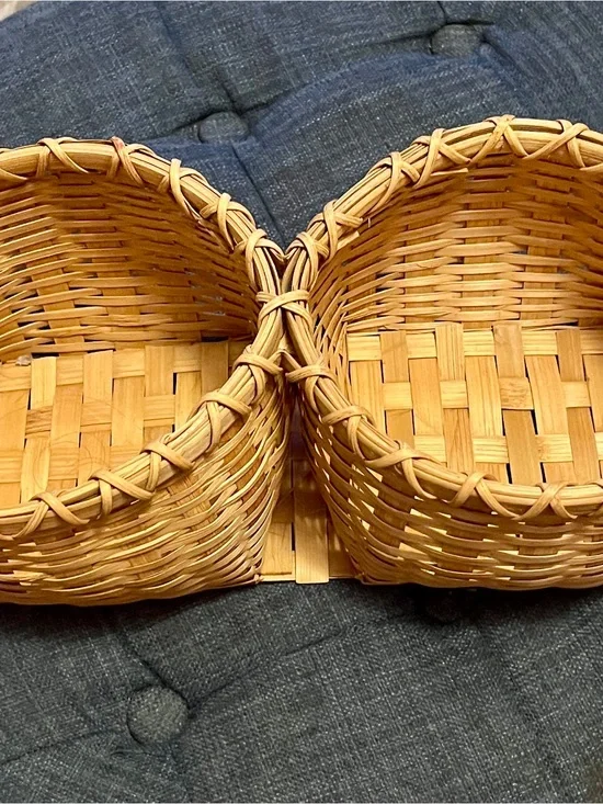 Handwoven Natural Rattan Storage Baskets - Tan