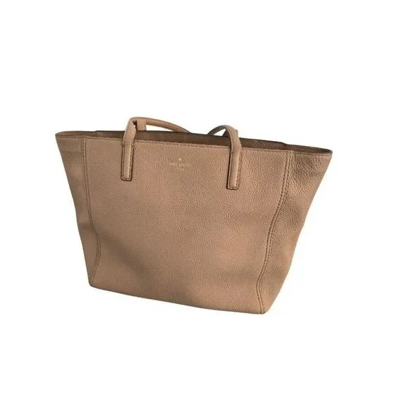 Kate Spade Pebbled Brown Sugar Tote Bag 100% Cow Leather