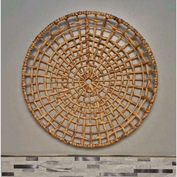 Water Hycinth Handmade Rattan Basket Boho Style Decor 19