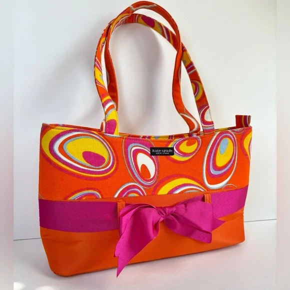 kate spade Orange & Pink Bow Tote Bag