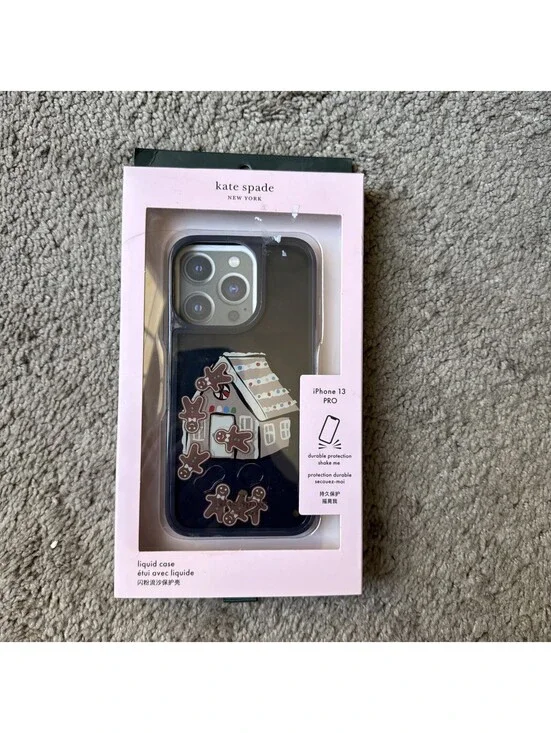Kate Spade Gingerbread house iPhone 13  Pro Liquid case Gift New in Box $55 New