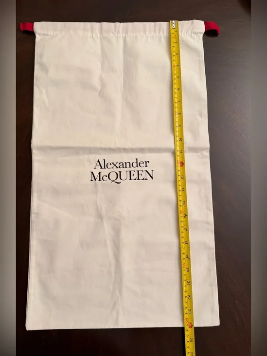 Alexander McQueen Cream Drawstring Dust Bag 24x17