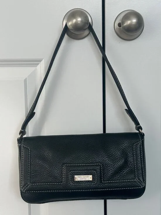 Kate Spade Leather Shoulder Bag with Contrast Stitching