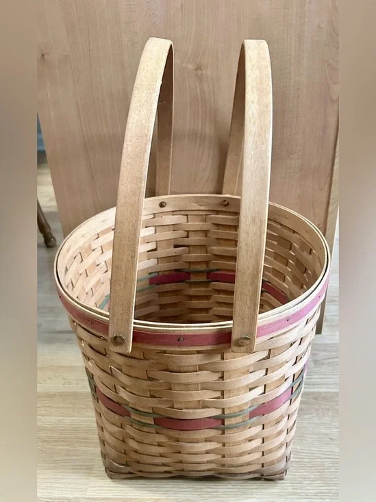 Longaberger laundry basket 1990 very large floor model with 2 swing handles
