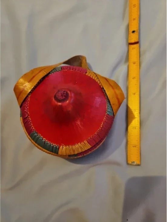 Ethiopian Harari Injera Leather Basket Agelgil Rare Vintage