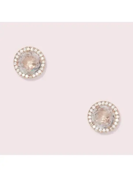Kate Spade Bright Ideas Pave Halo Studs Earrings Clear/ Rose Gold