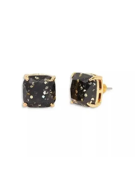 Kate Spade Mini Square Stud Earrings Black/ Glitter