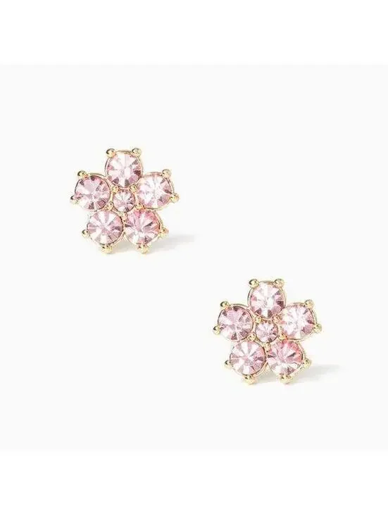 Kate Spade Flower Studs Earrings Gold Light Pink