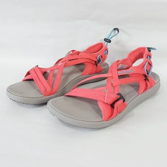 Columbia Women Trekking Strappy Hiking Sandals Size 10 Coral Outdoor Casual