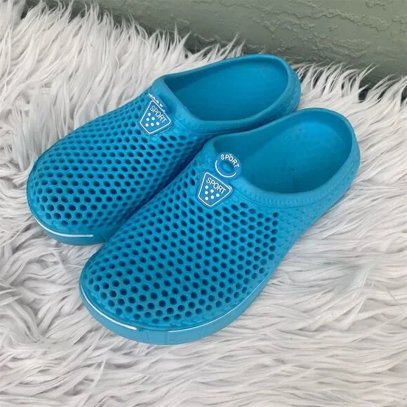 Women's Blue Sport Garden Clogs Lightweight Breathable Sandals