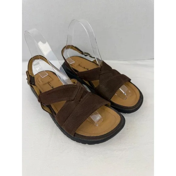 Thom McAn Womens Brown Leather Strappy Slingback Sandals Size‎ 7.5 21882