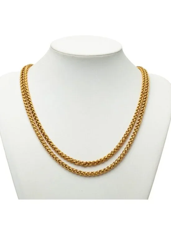 Chanel CC Logo Vintage Long Chain Necklace Gold Plated