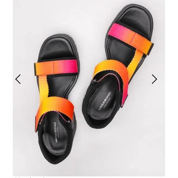 Vagabond Platform Sandals Orange Pink Yellow Gradient‎ Chunky Heel Women Size 39