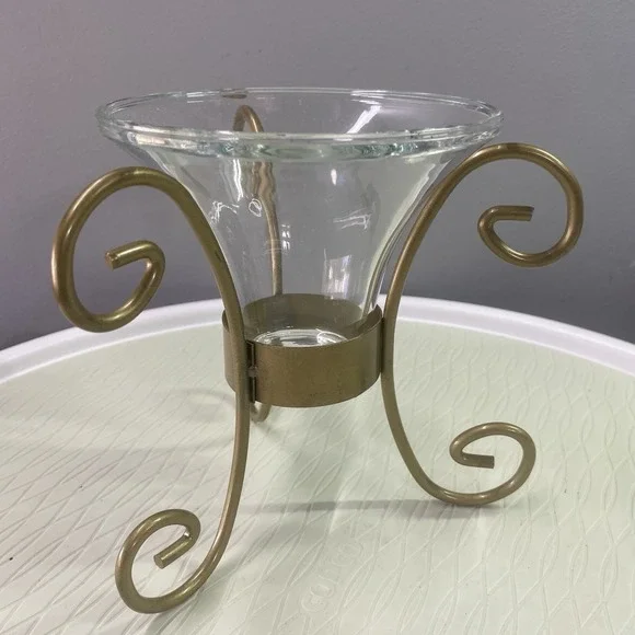 Vintage Partylite Metal Gold Candle Holder 6