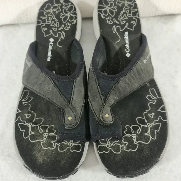 Columbia Women's Sz 9 Kea II flip-flop sandals in black Comfort