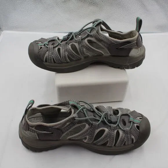 KEEN Whisper Sandals Womens 8.5 Waterproof Hiking Trails Shoes Medium Grey Teal